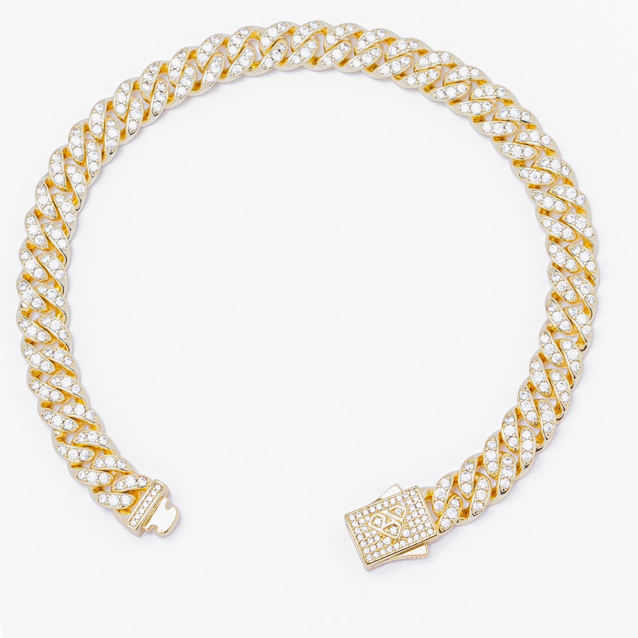 Big Daddy 8MM Iced Out Gold Cuban Link Bracelet - Bracelet