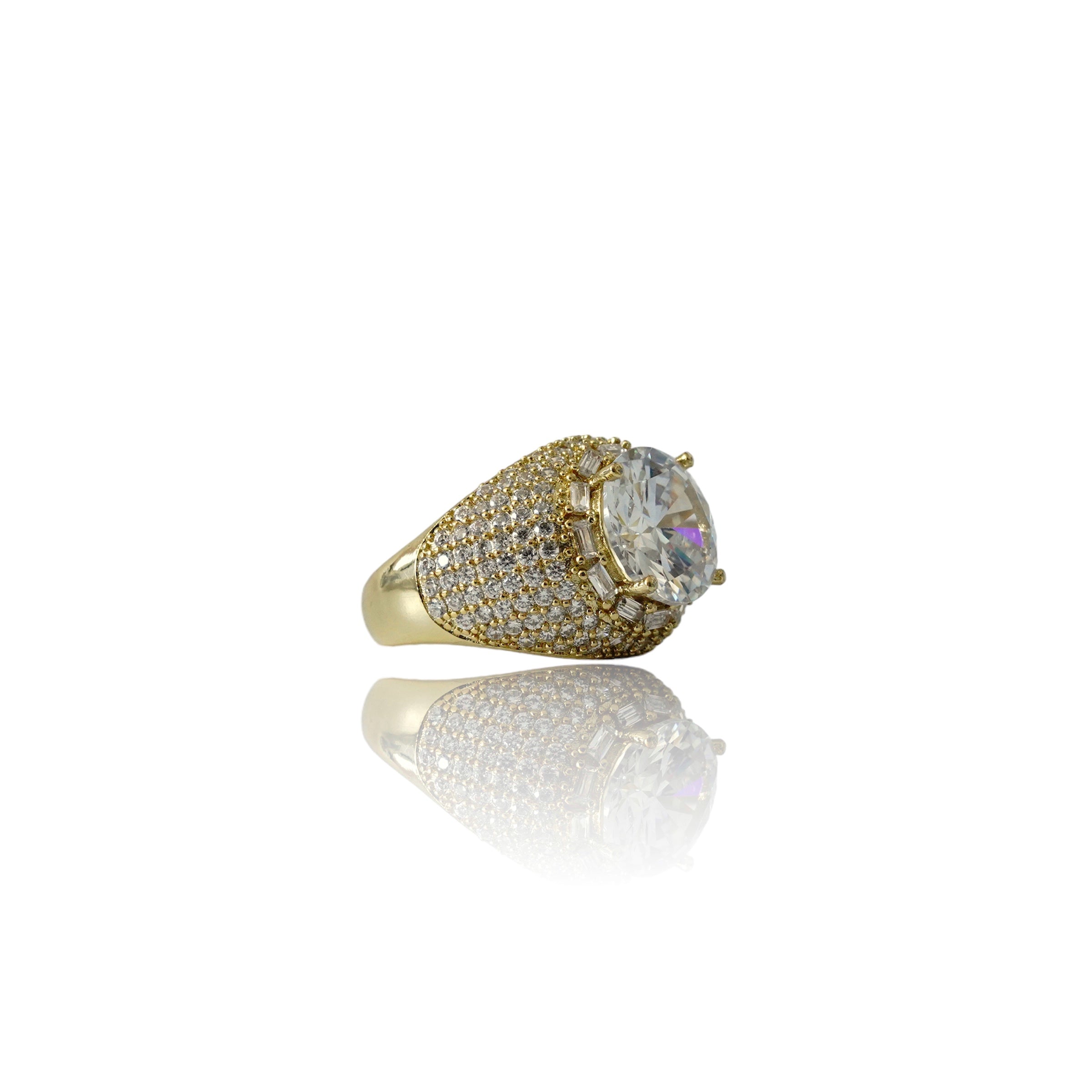 Big Daddy Iced Out Cluster Gold Ring - Ring