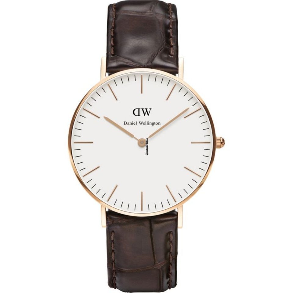 Daniel Wellington White Classic York 36mm Women's Gold Watch DW00100038