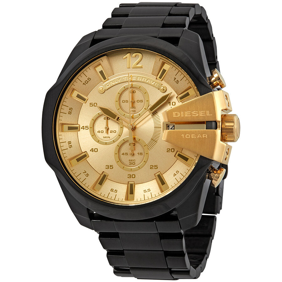 Diesel Mega Chief Chronograph Gold Dial Men's Watch DZ4485
