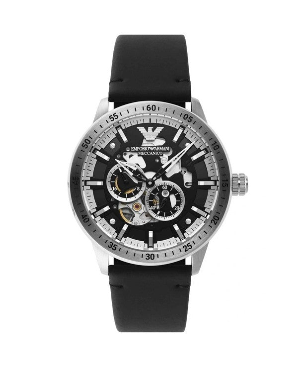 Emporio Armani Automatic Black Leather Men's Watch AR60051