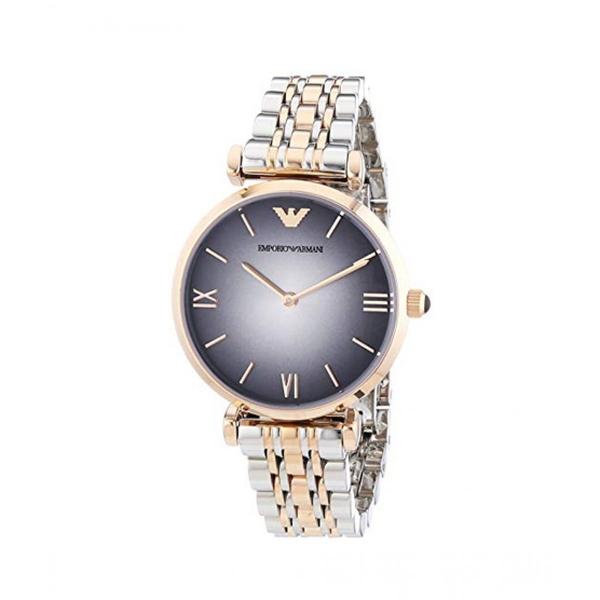 Emporio Armani Quartz Grey Dial Two-tone Ladies Watch AR1725