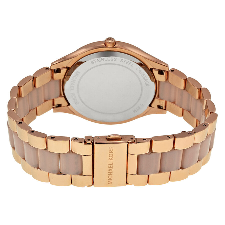 Michael Kors Slim Runway Rose Dial Rose Gold-tone Ladies Watch MK4294