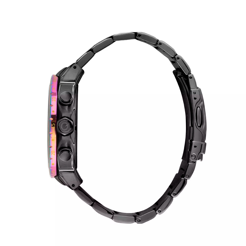 Quantum Black Dial Metal Strap Watch HNG813.650