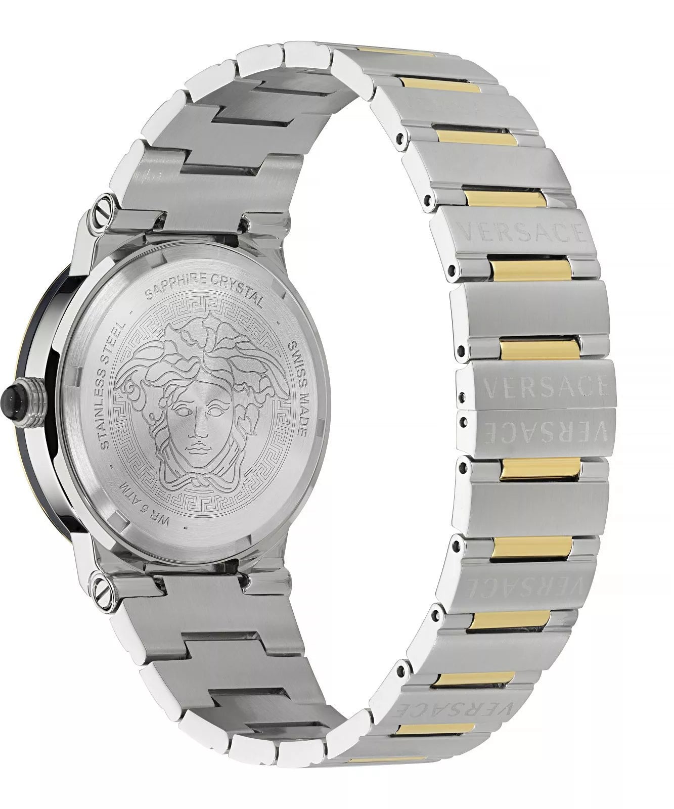 Versace Greca Logo Moonphase Two Tone Watch - VE7G00223
