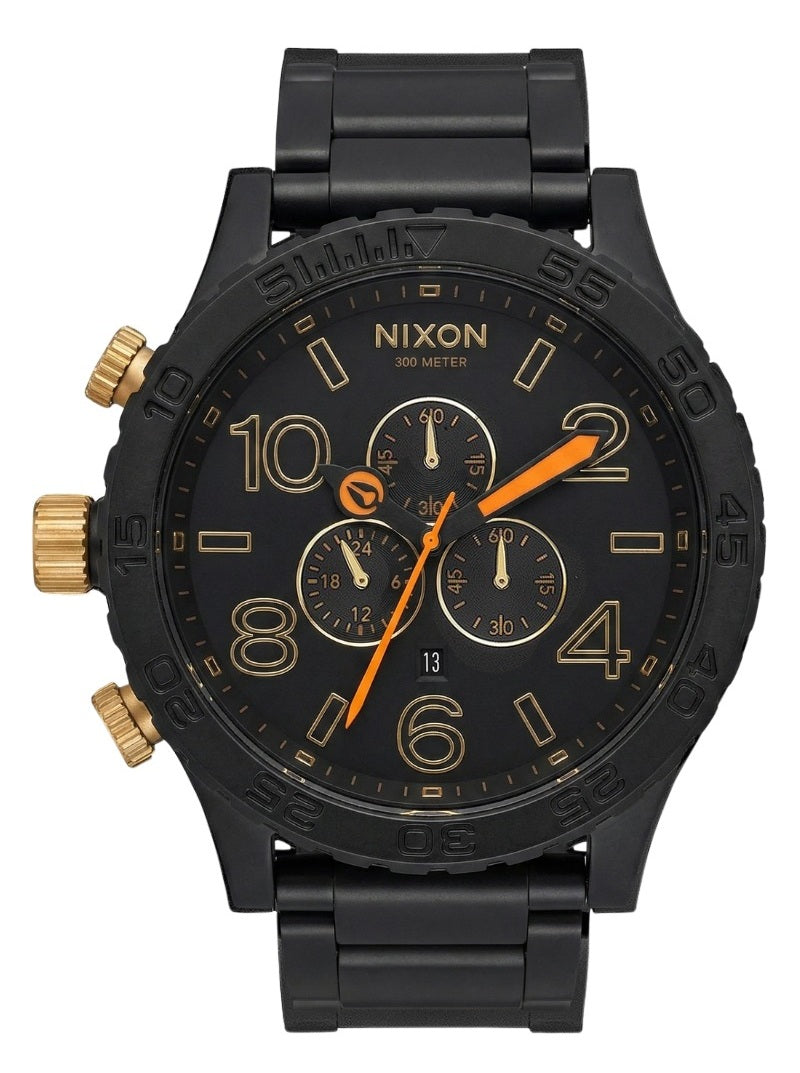 Nixon 51-30 Chronograph Matte Black & Gold Men's Watch A083-1041