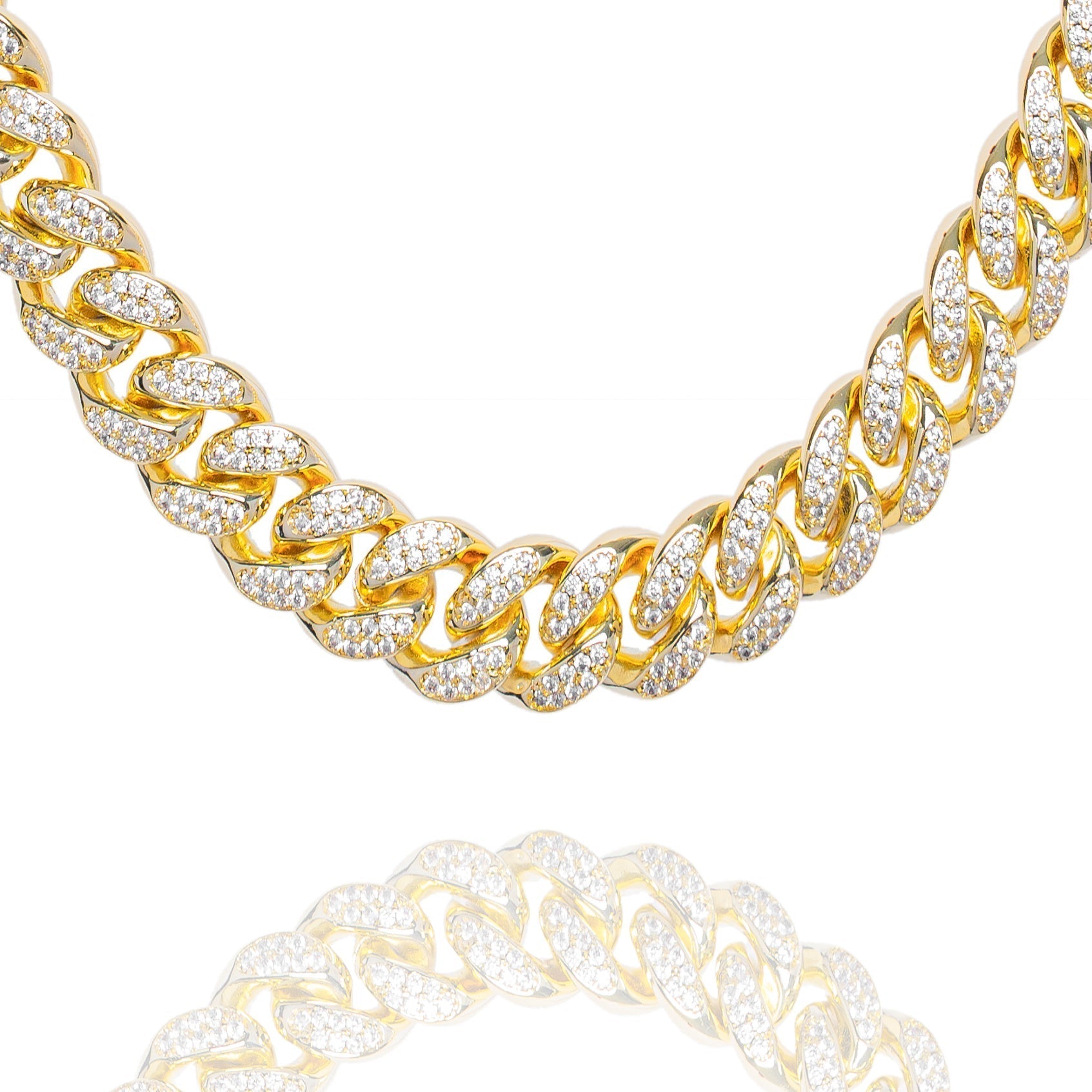 Big Daddy 10MM Iced Out Miami Cuban Link Gold Chain - Chain
