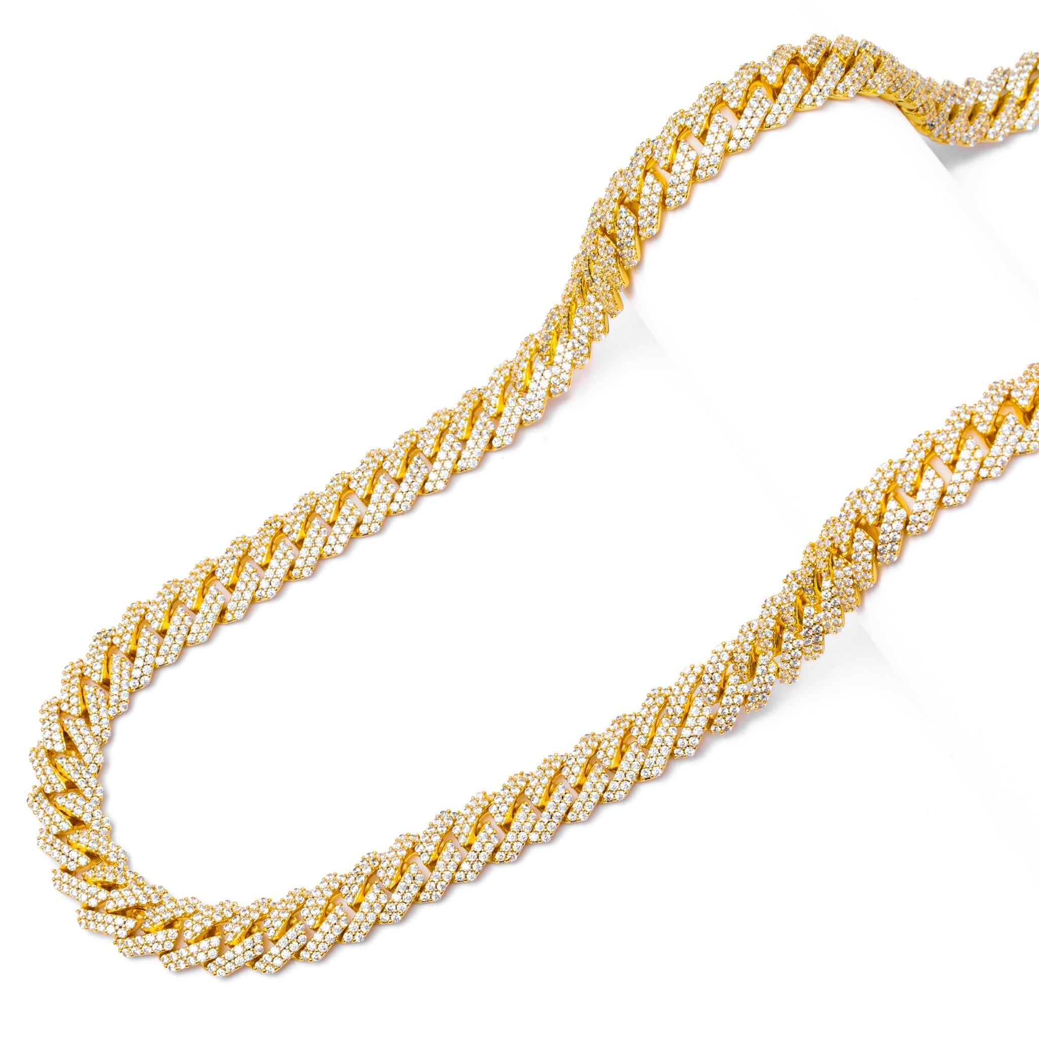 Big Daddy 10MM Straight Edge Cuban Diamond Gold Chain - Chain