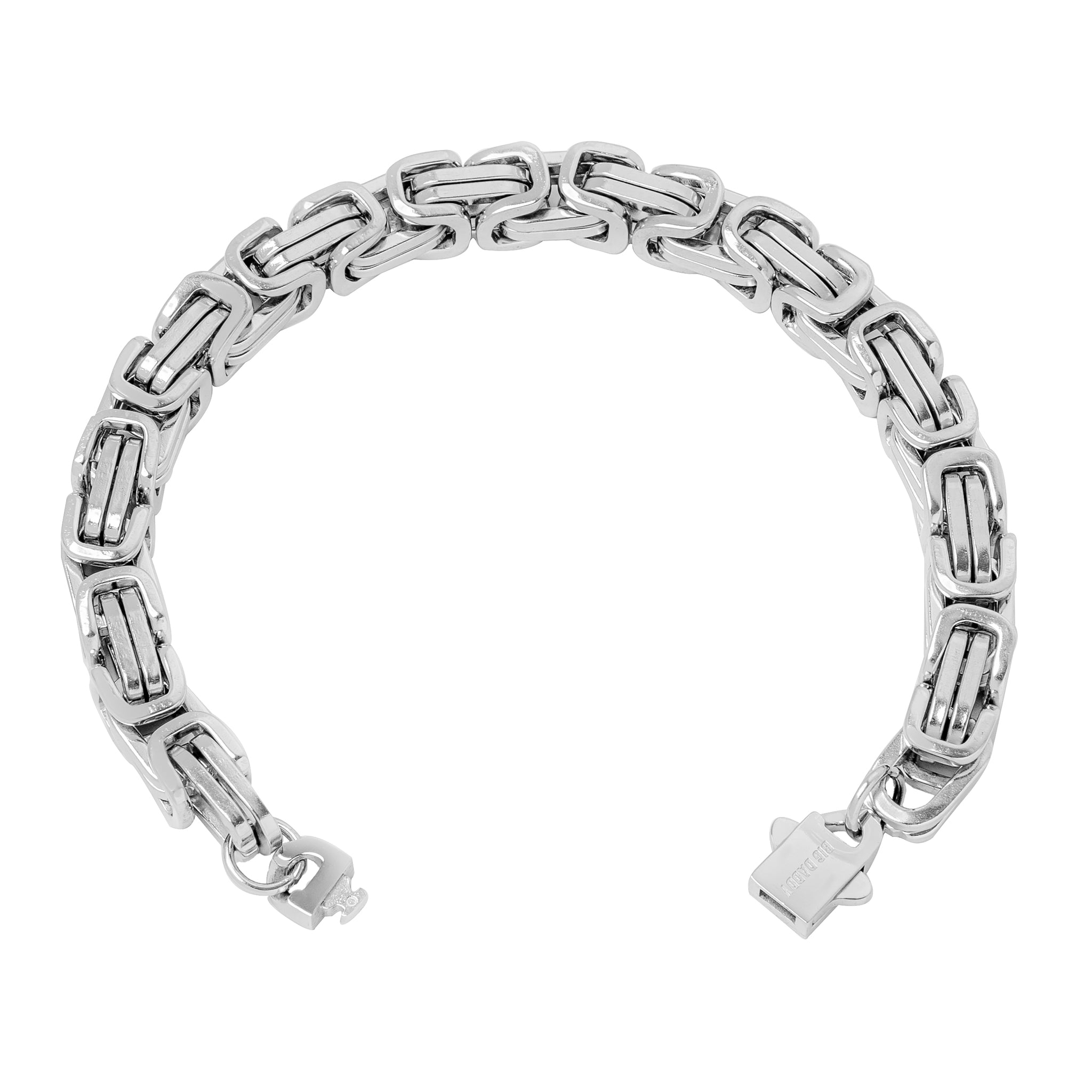 Big Daddy 8MM Byzantine Link 18K Silver Bracelet - Bracelet