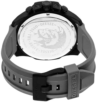 Diesel Mega Chief Men’s Quartz Gray Dial Black Case Silicone Strap Watch DZ4496