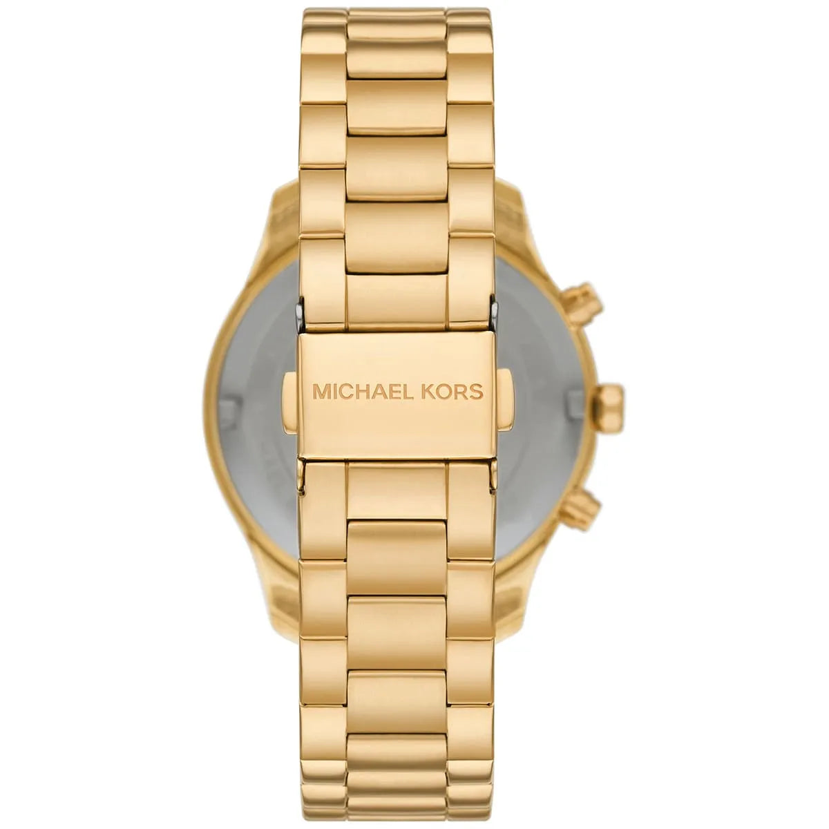 Michael Kors Berkley Chronograph Black Dial Gold Steel Strap Watch For Women - MK7414