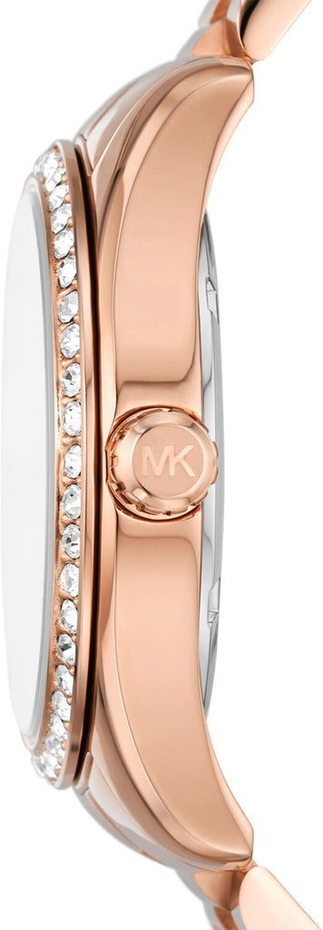 Michael Kors Lexington White Dial Rose Gold Steel Strap Watch for Women - MK1088
