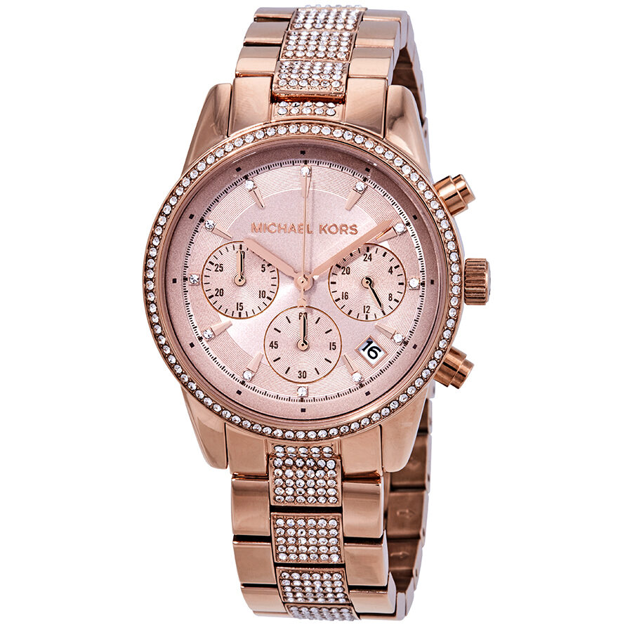 Michael Kors Ritz Pave Chronograph Crystal Ladies Watch MK6485